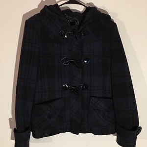 Guess plaid pea coat